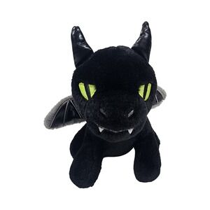 MTY International Black Dragon Plush 8 inch Green Eyes Wings Fangs F61 2023